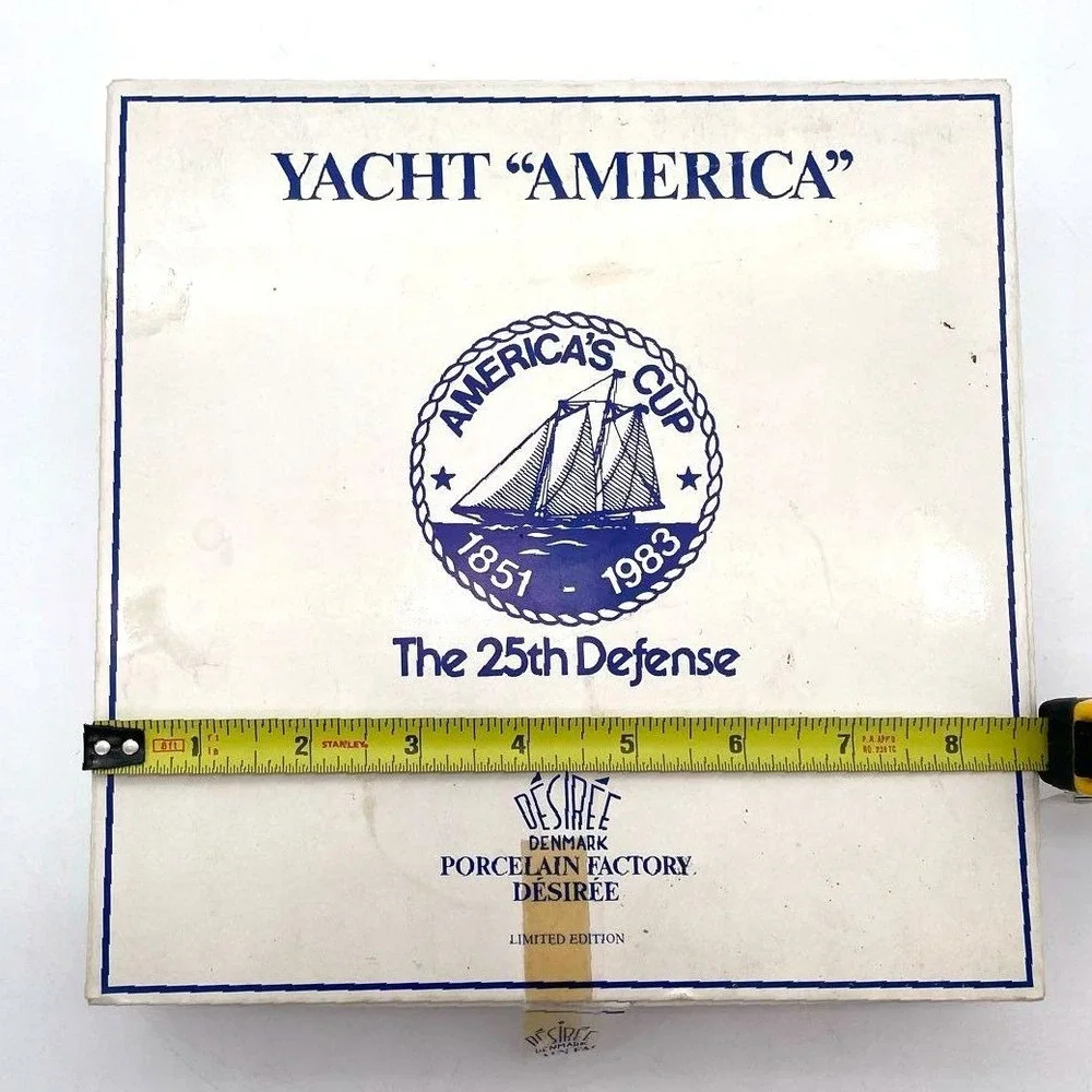Desiree Denmark America's Cup 1983 Yacht America Porcelain Plate Boxed COA